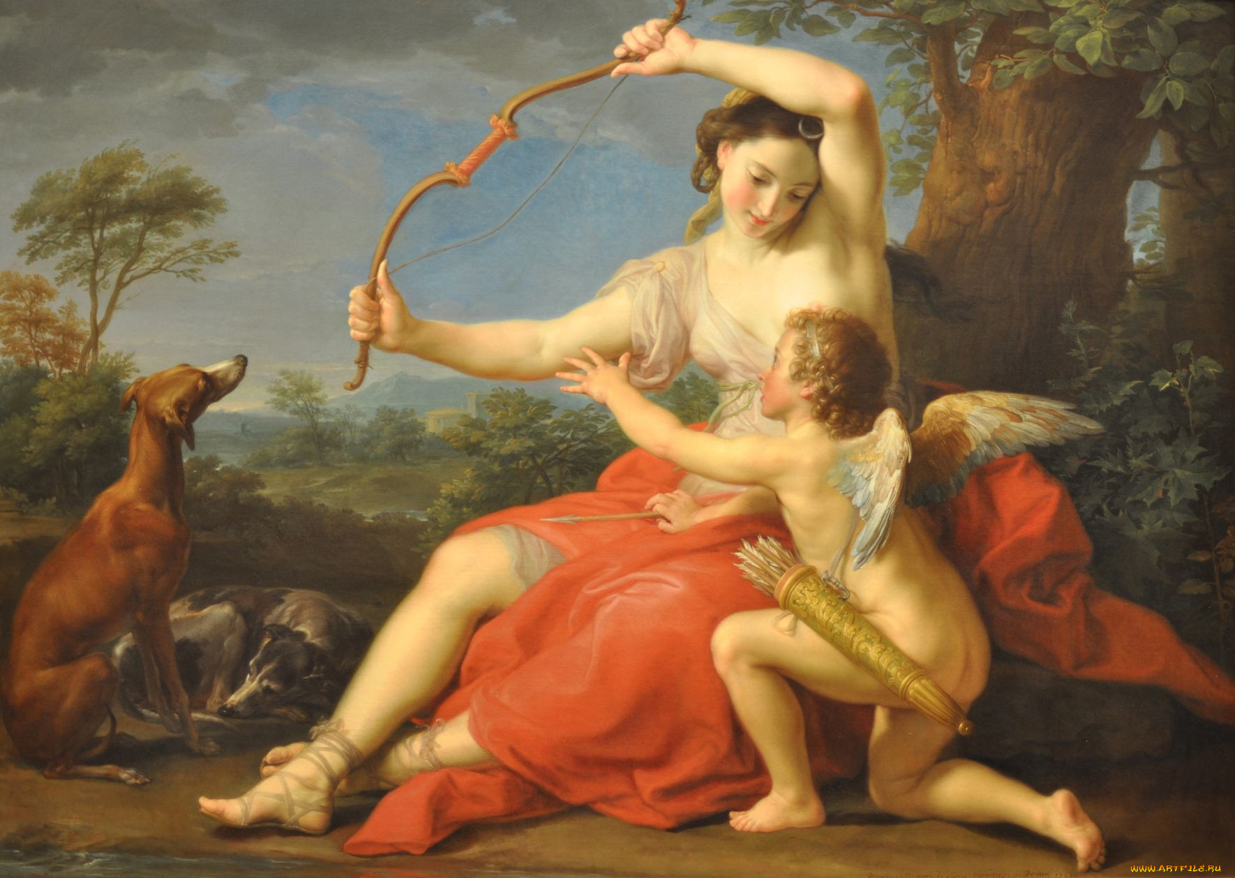 diana, and, cupid, pompeo, batoni, , , , , 